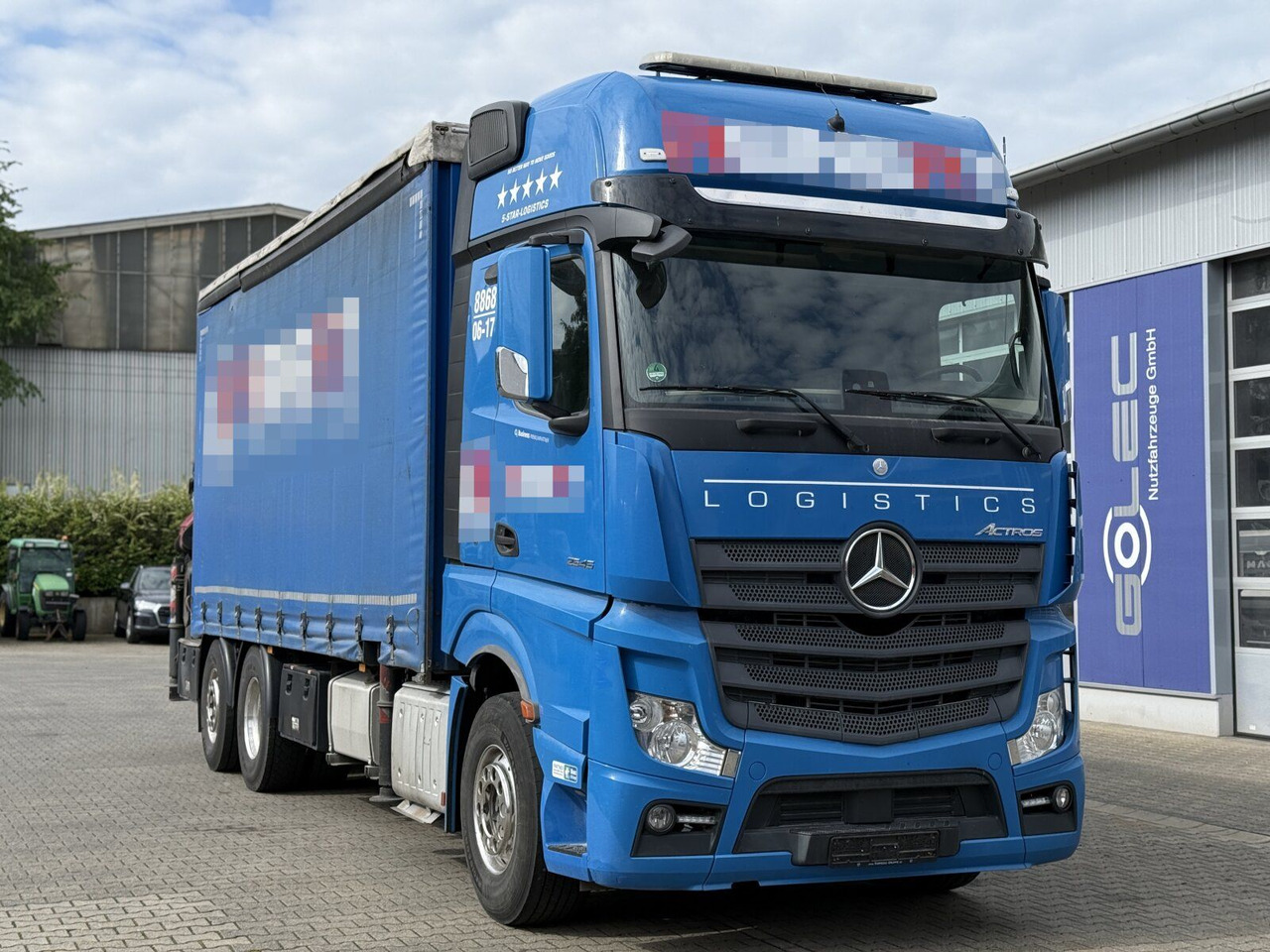 Mercedes-Benz Actros 6x2 Pritsche Kran Palfinger PK34002 + JIB - Camion à rideaux coulissants, Camion grue: photos 1 Mercedes-Benz Actros 6x2 Pritsche Kran Palfinger PK34002 + JIB - Camion à rideaux coulissants, Camion grue: photos 1
