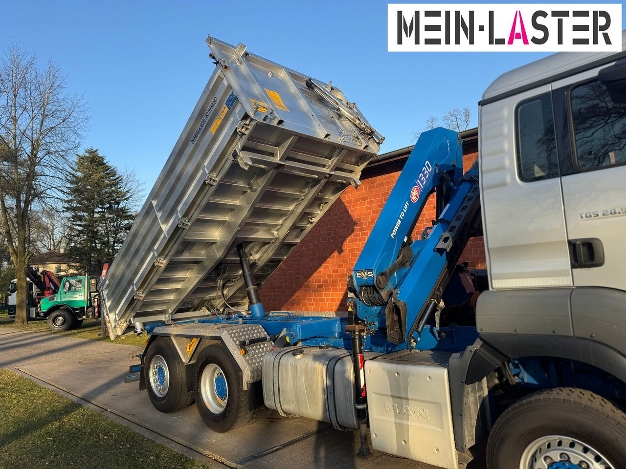 MAN Aufbau Meiller Bordmatik + HMF 1330 K4 15m Funk - Camion benne, Camion grue: photos 2 MAN Aufbau Meiller Bordmatik + HMF 1330 K4 15m Funk - Camion benne, Camion grue: photos 2