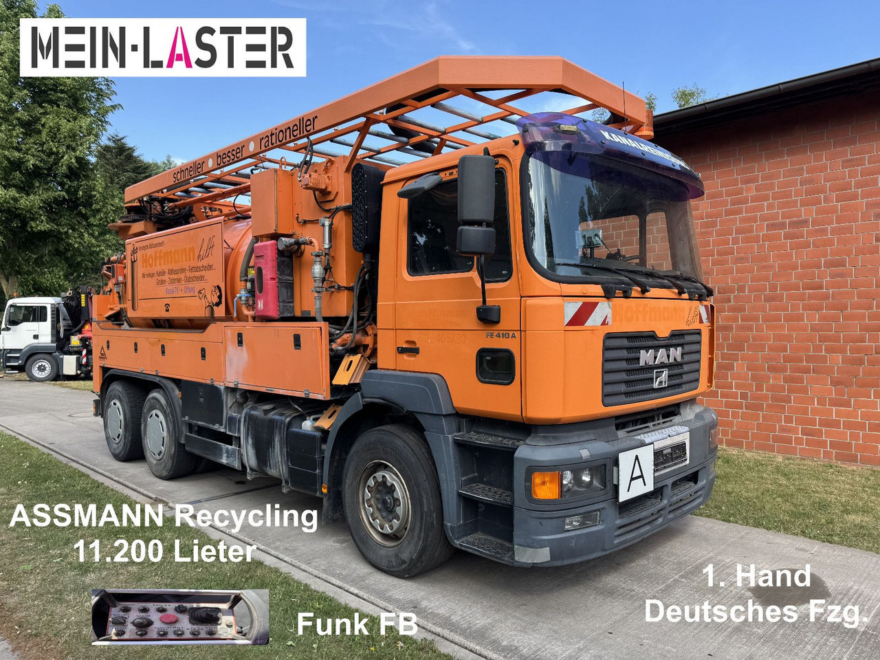 MAN FE 410 Assmann Saug HD Spüler Recycling + FB. - Camion hydrocureur: photos 1 MAN FE 410 Assmann Saug HD Spüler Recycling + FB. - Camion hydrocureur: photos 1