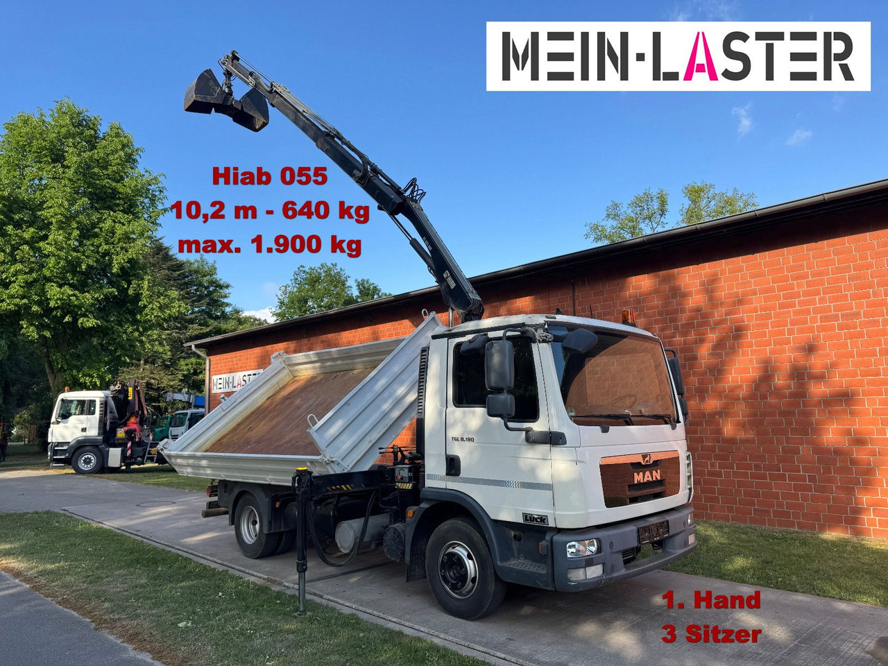 MAN TGL 8.180 3 S-Kipper Hiab 55 D *10,2 m - 640 kg - Véhicule utilitaire benne: photos 1 MAN TGL 8.180 3 S-Kipper Hiab 55 D *10,2 m - 640 kg - Véhicule utilitaire benne: photos 1