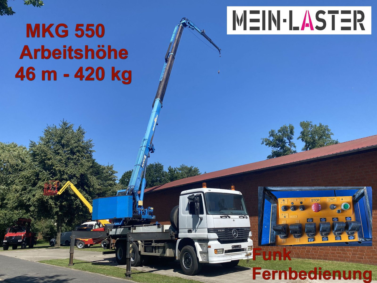 Mercedes-Benz 3335 V6 MKG 550 Ta2-a2 -46m 420 kg Funk - Camion grue: photos 1 Mercedes-Benz 3335 V6 MKG 550 Ta2-a2 -46m 420 kg Funk - Camion grue: photos 1