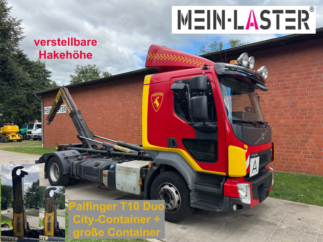 Volvo FL 250 Palfinger T10Duo City + StandardContainer - Camion ampliroll: photos 1 Volvo FL 250 Palfinger T10Duo City + StandardContainer - Camion ampliroll: photos 1
