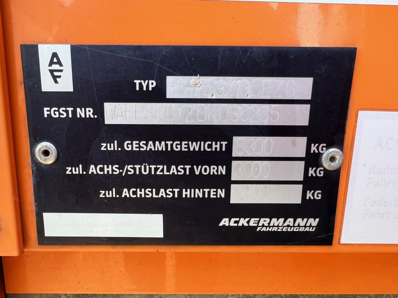 Ackermann PS-F 5.3/13.5 EZG SPS PS-F 5.3/13.5 EZG SPS, Edscha-Verdeck, Lenkachse - Semi-remorque rideaux coulissants: photos 5 Ackermann PS-F 5.3/13.5 EZG SPS PS-F 5.3/13.5 EZG SPS, Edscha-Verdeck, Lenkachse - Semi-remorque rideaux coulissants: photos 5