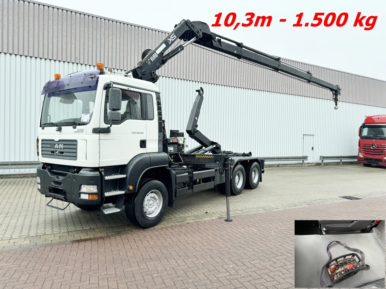 MAN TGA 33.350 6X4 BB TGA 33.350 6X4 BB mit Kran Hiab 166 E-3 HiDuo, Funk - Camion ampliroll, Camion grue: photos 1 MAN TGA 33.350 6X4 BB TGA 33.350 6X4 BB mit Kran Hiab 166 E-3 HiDuo, Funk - Camion ampliroll, Camion grue: photos 1