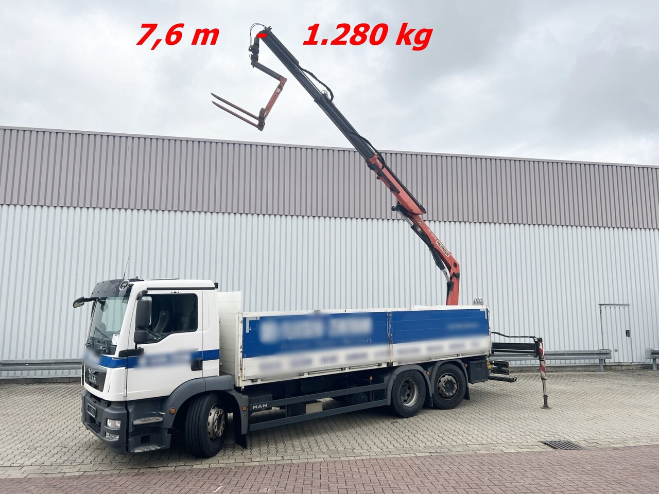 MAN TGM 26.340 6X2-4 LL TGM 26.340 6X2-4 LL, Lenk-/Liftachse, Heckkran Palfinger PK 11001, faltbar - Camion grue, Camion plateau: photos 1 MAN TGM 26.340 6X2-4 LL TGM 26.340 6X2-4 LL, Lenk-/Liftachse, Heckkran Palfinger PK 11001, faltbar - Camion grue, Camion plateau: photos 1