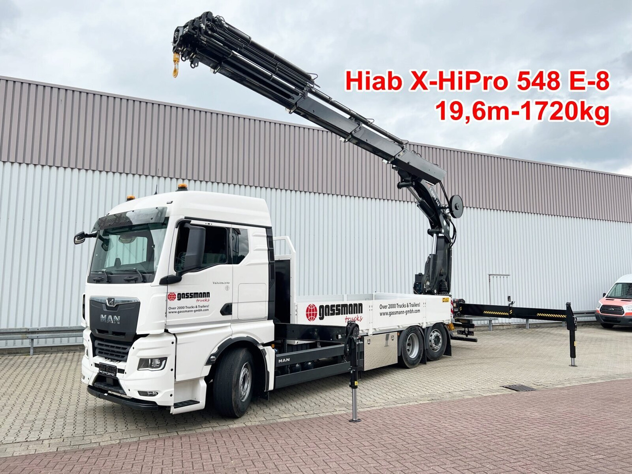 MAN TGX 26.510 6x2-4 LL CH TGX 26.510 6x2-4 LL, Kran Hiab X-HiPro 548 E-8, Lenk-/Liftachse, TwistLock 20Fuß, Funk, Retarder - Camion grue, Camion plateau: photos 1 MAN TGX 26.510 6x2-4 LL CH TGX 26.510 6x2-4 LL, Kran Hiab X-HiPro 548 E-8, Lenk-/Liftachse, TwistLock 20Fuß, Funk, Retarder - Camion grue, Camion plateau: photos 1