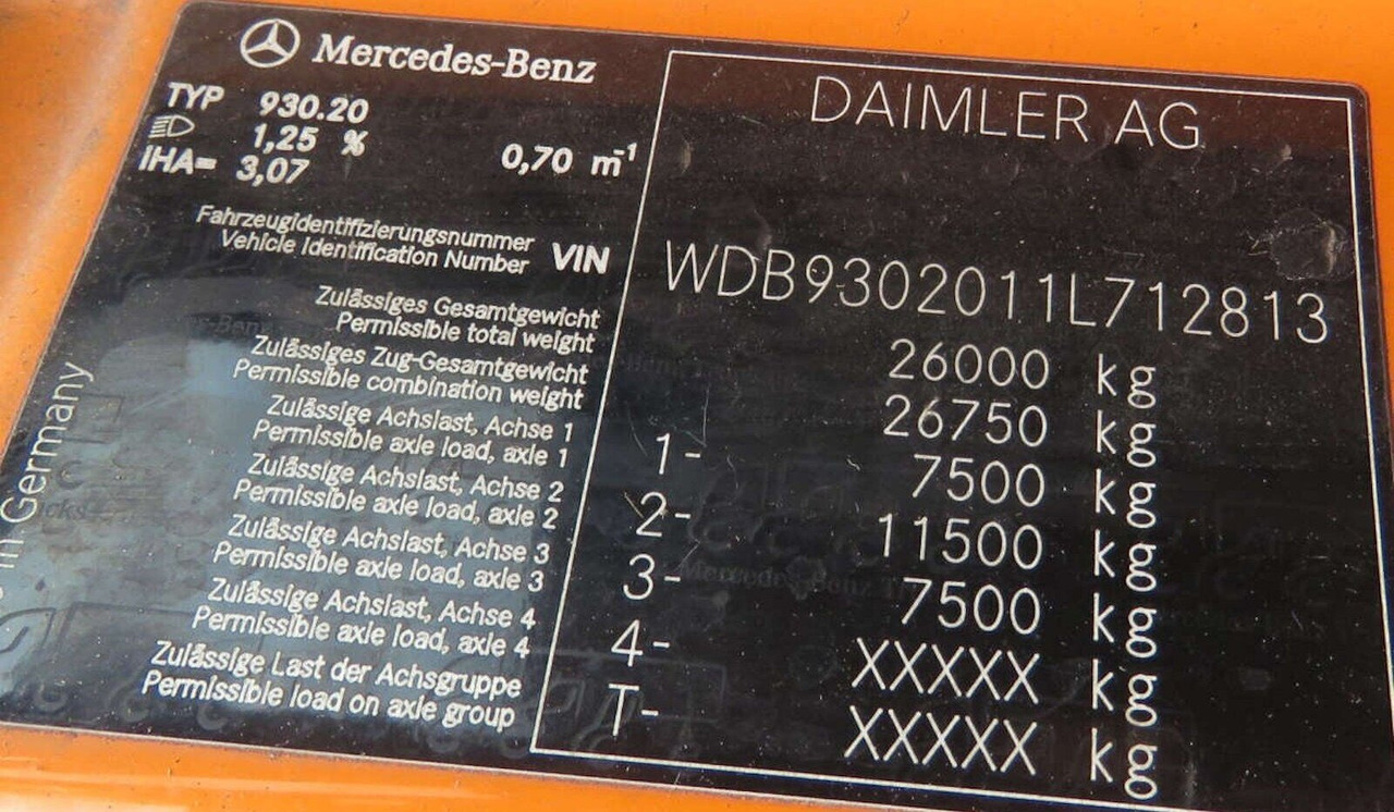 Mercedes-Benz Actros 2532 L 6x2 Actros 2532/41 L 6x2, EEV, Lenkachse - Châssis cabine: photos 2 Mercedes-Benz Actros 2532 L 6x2 Actros 2532/41 L 6x2, EEV, Lenkachse - Châssis cabine: photos 2