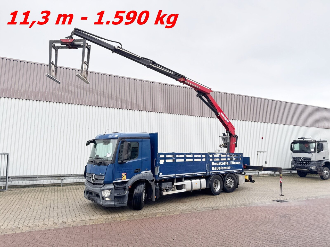 Mercedes-Benz Antos 2540 L 6x2 Antos 2540 L 6x2, Lenkachse, HMF 2110-L3 Heckkran - Camion grue, Camion plateau: photos 1 Mercedes-Benz Antos 2540 L 6x2 Antos 2540 L 6x2, Lenkachse, HMF 2110-L3 Heckkran - Camion grue, Camion plateau: photos 1
