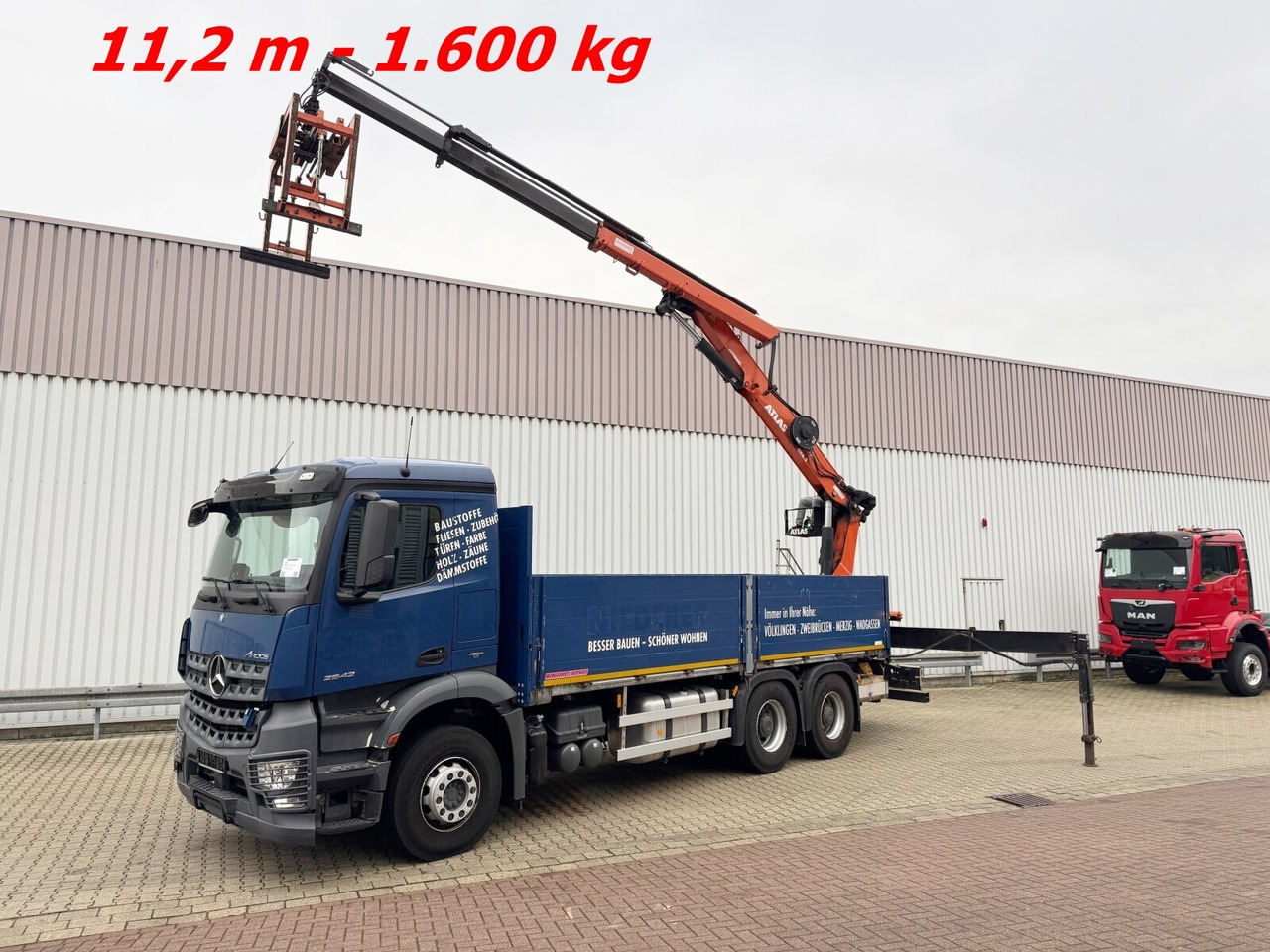 Mercedes-Benz Arocs 2642 6x4 Arocs 2642 6x4 mit Heckkran Atlas AK 186.3 V-2 - Camion grue, Camion plateau: photos 1 Mercedes-Benz Arocs 2642 6x4 Arocs 2642 6x4 mit Heckkran Atlas AK 186.3 V-2 - Camion grue, Camion plateau: photos 1