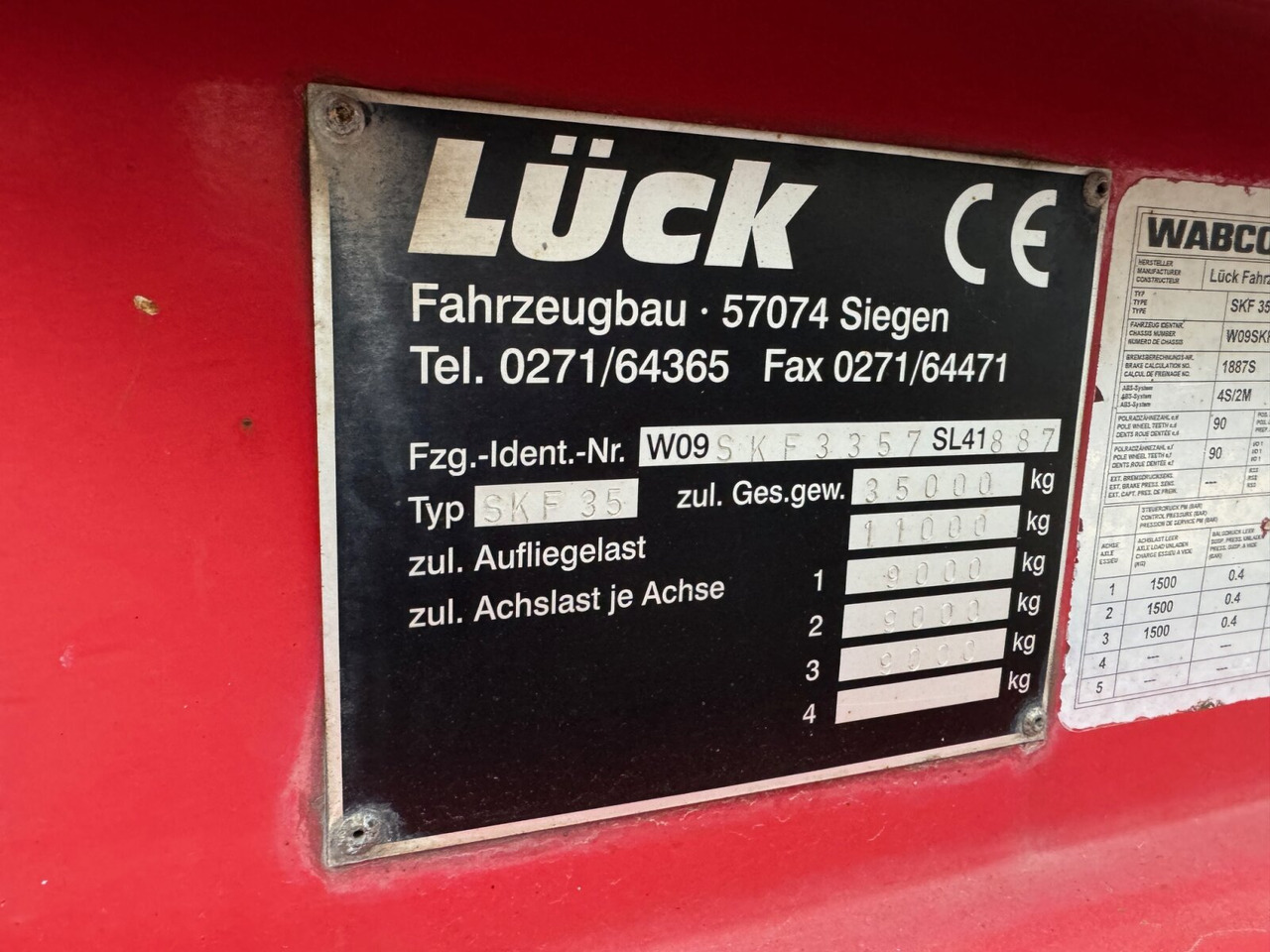 Lück SKF 35 LÜCK SKF 35, Stahlmulde ca. 37m³, Liftachse - Semi-remorque: photos 3 Lück SKF 35 LÜCK SKF 35, Stahlmulde ca. 37m³, Liftachse - Semi-remorque: photos 3