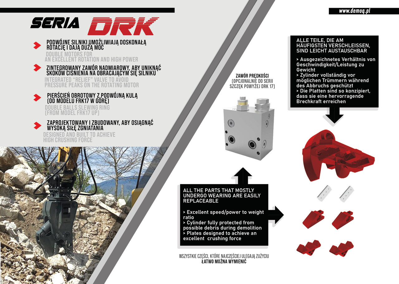 DEMOQ DRK10 Hydraulic Rotating Pulveriser Crusher 1000 KG - Cisaille de démolition pour Pelle: photos 4 DEMOQ DRK10 Hydraulic Rotating Pulveriser Crusher 1000 KG - Cisaille de démolition pour Pelle: photos 4