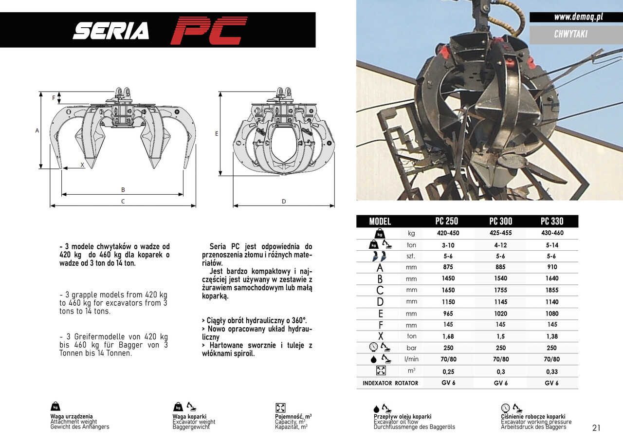 DEMOQ PC330 Hydraulic Polyp -grab - Grappin pour Engins de chantier: photos 4 DEMOQ PC330 Hydraulic Polyp -grab - Grappin pour Engins de chantier: photos 4