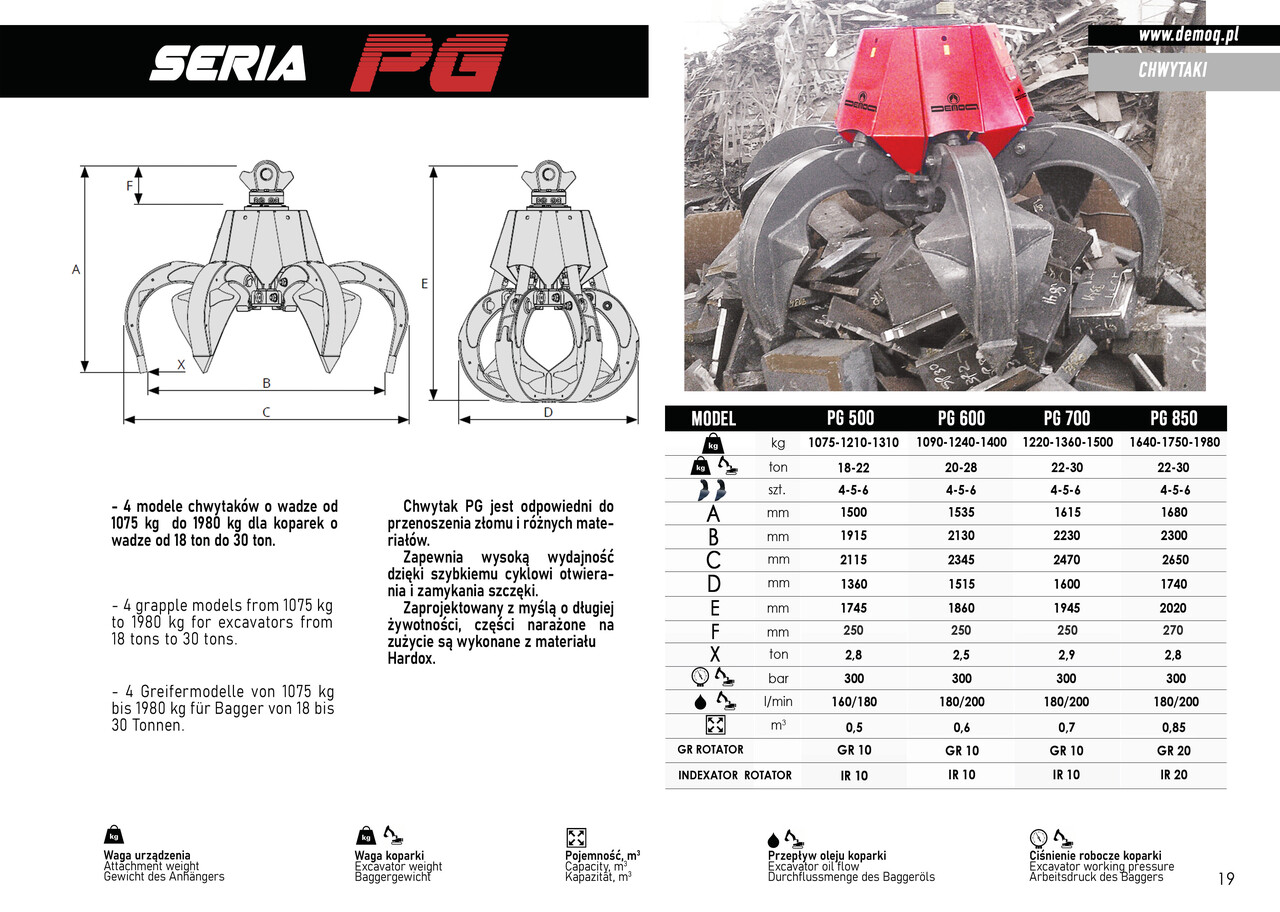 DEMOQ PG500 Hydraulic Polyp -grab - Grappin pour Engins de chantier: photos 5 DEMOQ PG500 Hydraulic Polyp -grab - Grappin pour Engins de chantier: photos 5