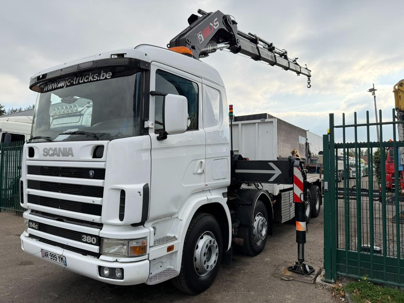 Scania 114C-380 8x4 PRITSCHE + KRAN HIAB 700 E-5 - PLATFORM 6m80 + TWISTLOCKS - MANUAL - RETARDER - STEEL SPRING / BIG AXLE HUB REDUCTION - AP ACHSEN - Camion plateau, Camion grue: photos 3 Scania 114C-380 8x4 PRITSCHE + KRAN HIAB 700 E-5 - PLATFORM 6m80 + TWISTLOCKS - MANUAL - RETARDER - STEEL SPRING / BIG AXLE HUB REDUCTION - AP ACHSEN - Camion plateau, Camion grue: photos 3