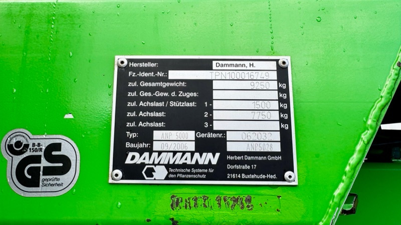 Dammann ANP 5028 ProfiClass mit 30m Gestänge - Pulvérisateur: photos 2 Dammann ANP 5028 ProfiClass mit 30m Gestänge - Pulvérisateur: photos 2