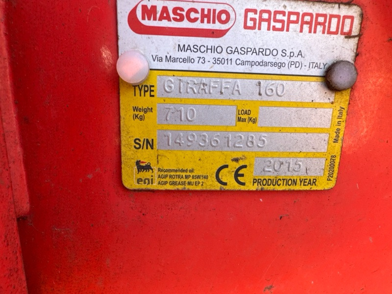 Maschio Giraffa 160 - Broyeur à axe horizontal: photos 2 Maschio Giraffa 160 - Broyeur à axe horizontal: photos 2