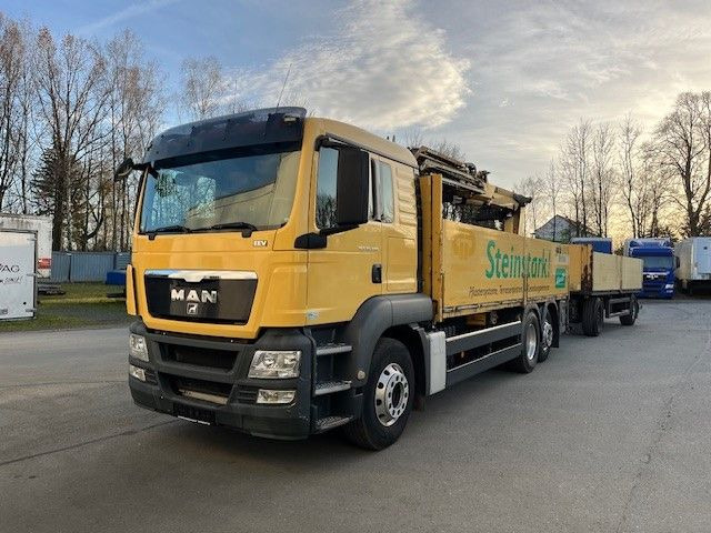 MAN TGS 26.400 Baustoff LKW mit Ladekran Atlas 210.2 - Camion plateau, Camion grue: photos 1 MAN TGS 26.400 Baustoff LKW mit Ladekran Atlas 210.2 - Camion plateau, Camion grue: photos 1
