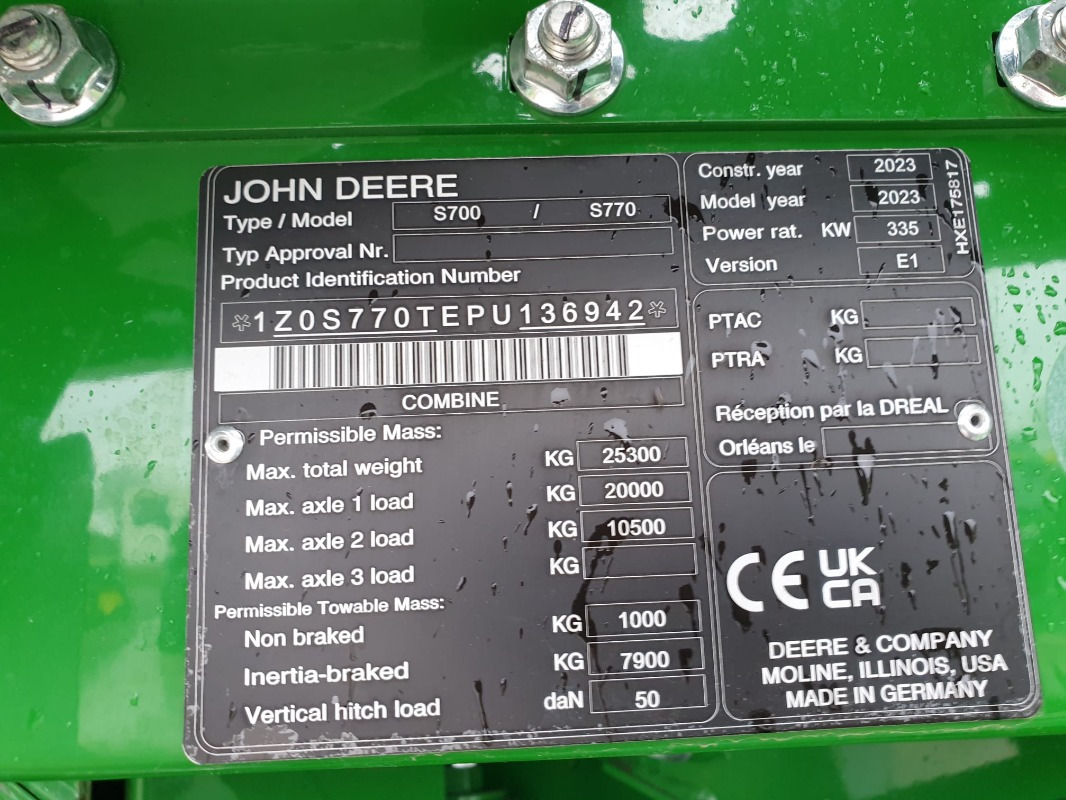 John Deere S770 - Moissonneuse-batteuse: photos 4 John Deere S770 - Moissonneuse-batteuse: photos 4