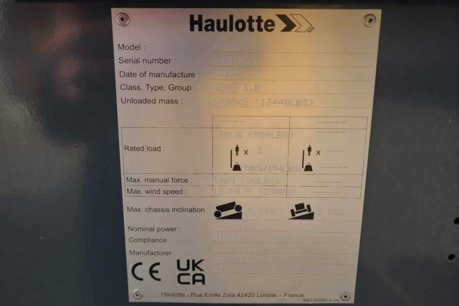 Haulotte HA16RTJ Valid Inspection, *Guarantee! Diesel, 4x4 - Nacelle articulée: photos 3 Haulotte HA16RTJ Valid Inspection, *Guarantee! Diesel, 4x4 - Nacelle articulée: photos 3