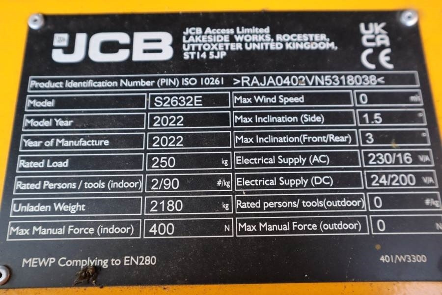 JCB S2632E Valid inspection, *Guarantee! New And Avail - Nacelle ciseaux: photos 3 JCB S2632E Valid inspection, *Guarantee! New And Avail - Nacelle ciseaux: photos 3