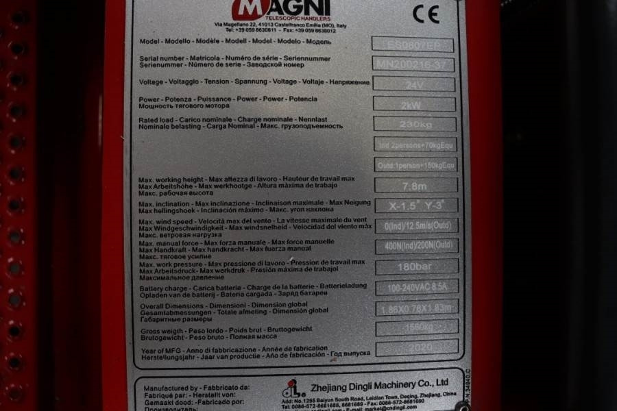 Nacelle ciseaux Magni ES0807EP New And Available Directly From Stock, El: photos 6 Nacelle ciseaux Magni ES0807EP New And Available Directly From Stock, El: photos 6
