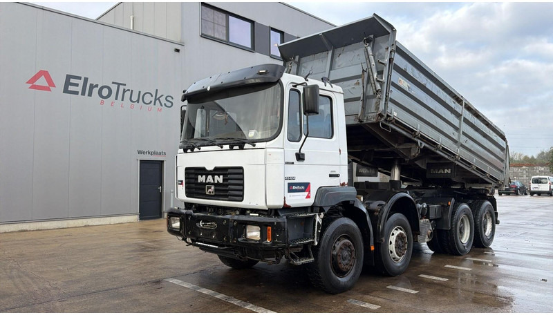 MAN 41.414 (BIG AXLES / 41 TONS / GRAND PONT / LAMES / 6 CYLINDER) - Camion benne: photos 1 MAN 41.414 (BIG AXLES / 41 TONS / GRAND PONT / LAMES / 6 CYLINDER) - Camion benne: photos 1