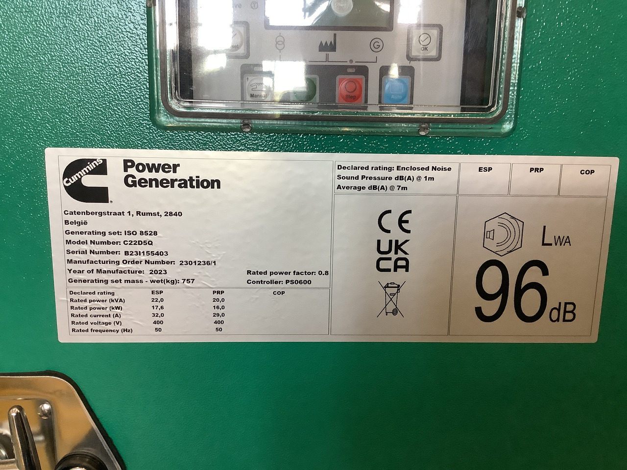 Cummins C22D5Q. 22KVA Generator. Brand new. - Groupe électrogène: photos 4 Cummins C22D5Q. 22KVA Generator. Brand new. - Groupe électrogène: photos 4