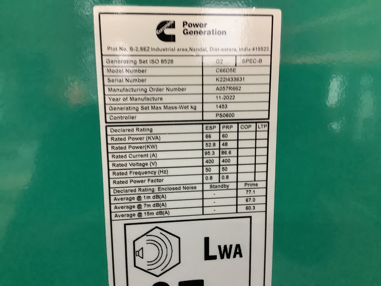 Cummins C66D5EQ. 66KVA Generator. Brand new. - Groupe électrogène: photos 4 Cummins C66D5EQ. 66KVA Generator. Brand new. - Groupe électrogène: photos 4