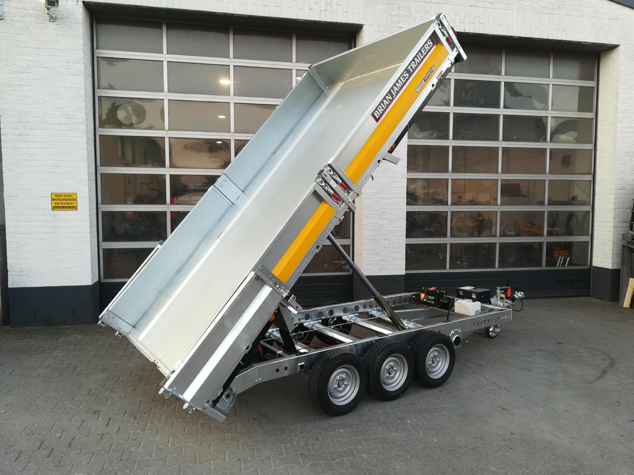 Remorque benne Brian James Trailer CarGO Tipper 2 elektrisch 360x195x30cm Stahlbordwände Pendel 12" Tridem 3,5t on: photos 7