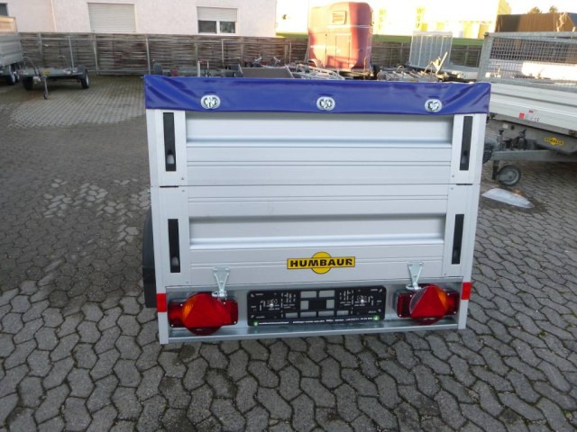 Humbaur HA 752111 mit Bordwand-Aufsatz und Flachplane - Remorque voiture: photos 3 Humbaur HA 752111 mit Bordwand-Aufsatz und Flachplane - Remorque voiture: photos 3