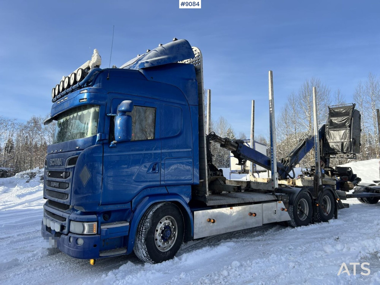 SCANIA R580 6X4 Logging truck with crane (VIDEO) - Camion grumier: photos 1 SCANIA R580 6X4 Logging truck with crane (VIDEO) - Camion grumier: photos 1