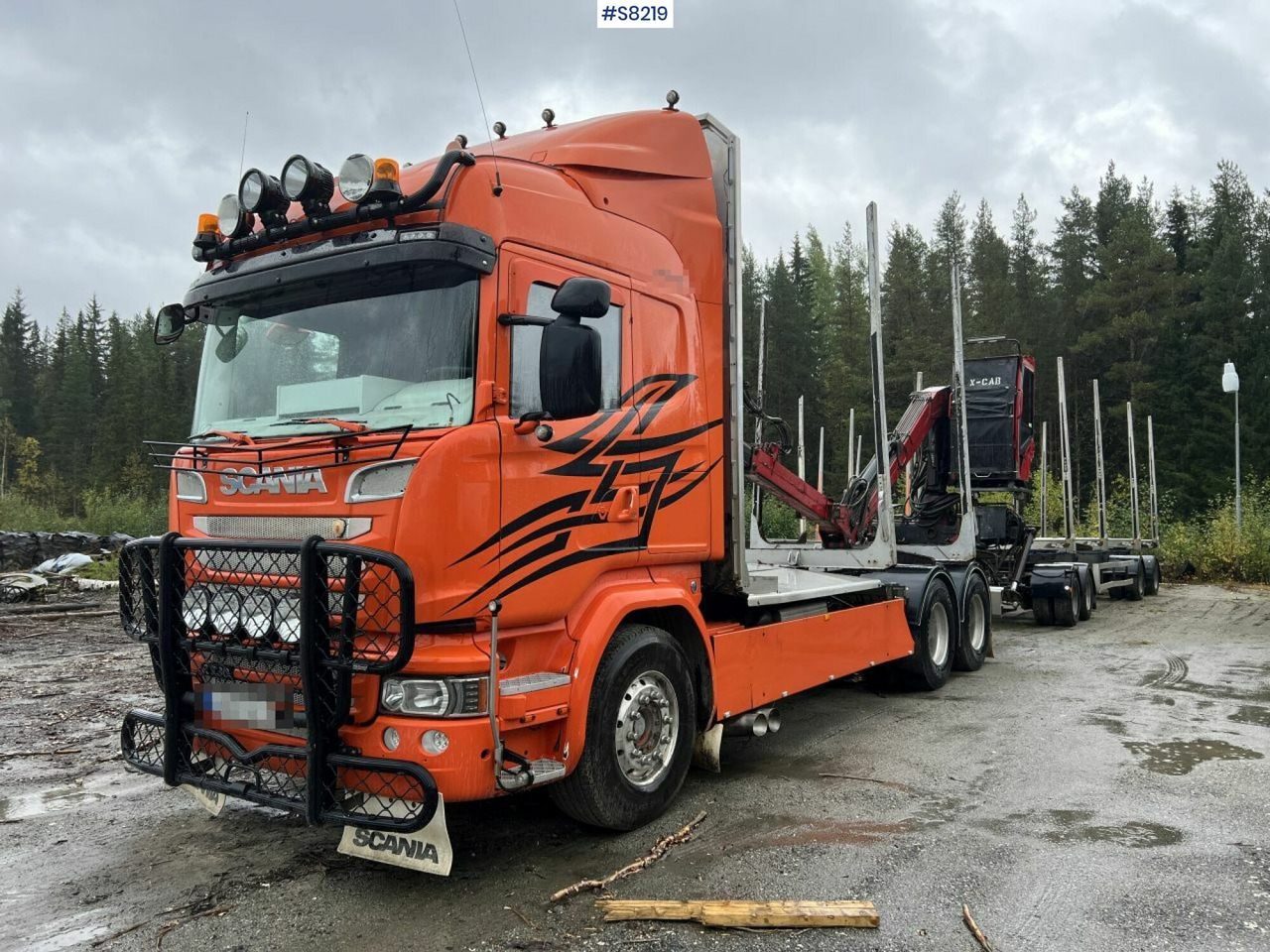 Scania R730 Timber truck with wagon and crane - Camion grumier: photos 1 Scania R730 Timber truck with wagon and crane - Camion grumier: photos 1