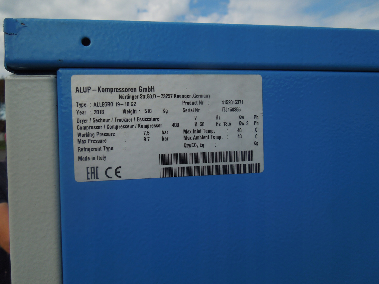 ALUP ALLEGRO 19-10 G2 - Compresseur d'air: photos 5 ALUP ALLEGRO 19-10 G2 - Compresseur d'air: photos 5