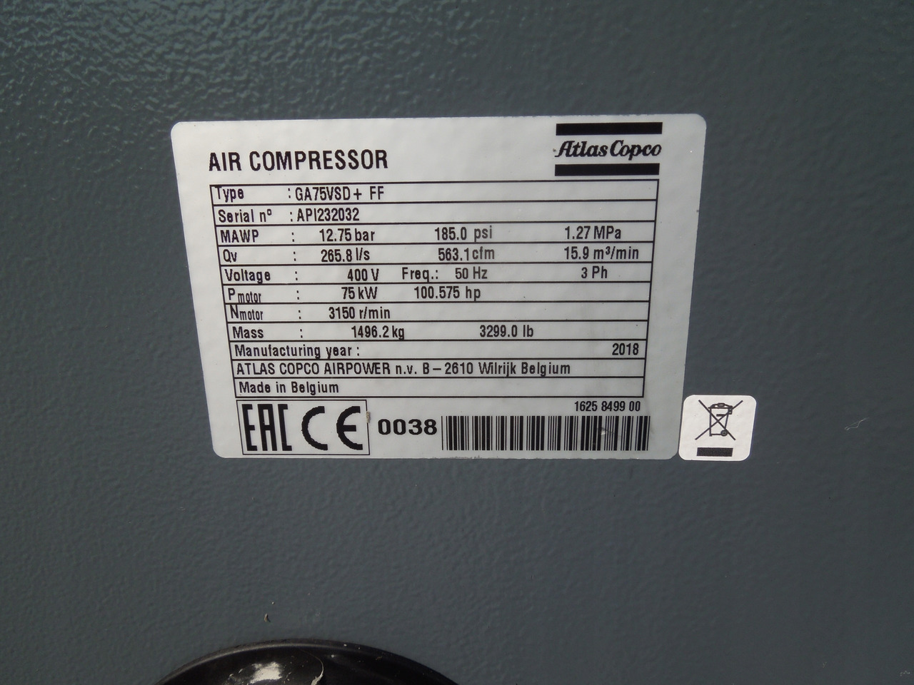ATLAS COPCO GA75VSD+FF - Compresseur d'air: photos 2 ATLAS COPCO GA75VSD+FF - Compresseur d'air: photos 2