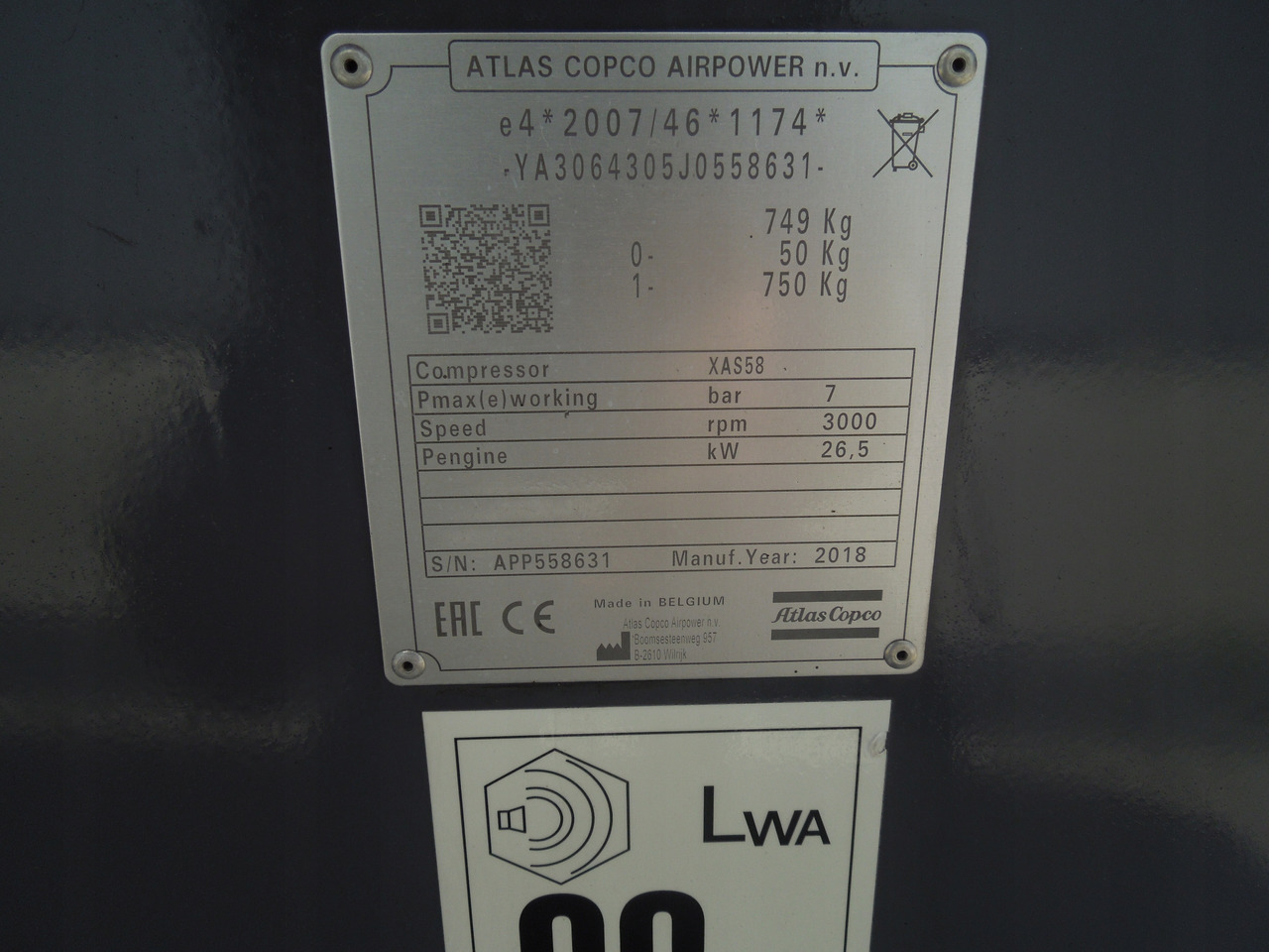 Atlas Copco XAS58 - Compresseur d'air: photos 2 Atlas Copco XAS58 - Compresseur d'air: photos 2