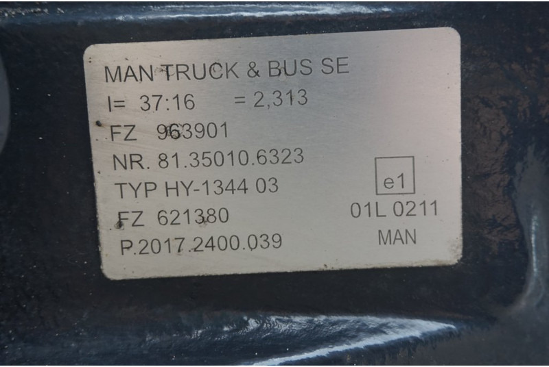 MAN HY-1344-03 37/16 I=2.31 - Essieu arrière pour Camion: photos 2 MAN HY-1344-03 37/16 I=2.31 - Essieu arrière pour Camion: photos 2