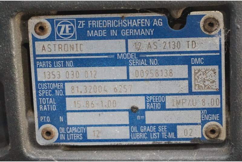 ZF 12AS2130DD 81.32004-6257 - Boîte de vitesse pour Camion: photos 5 ZF 12AS2130DD 81.32004-6257 - Boîte de vitesse pour Camion: photos 5