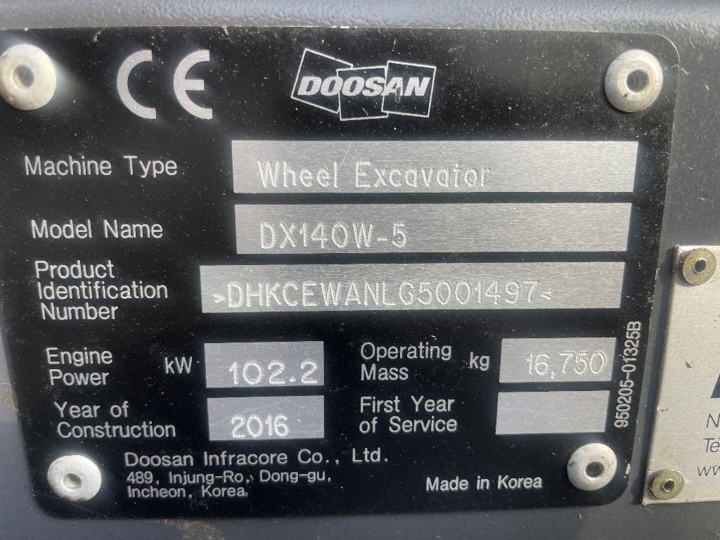 Doosan DX 140 W-5 Dismantled: only spare parts - Pelle sur pneus: photos 5 Doosan DX 140 W-5 Dismantled: only spare parts - Pelle sur pneus: photos 5