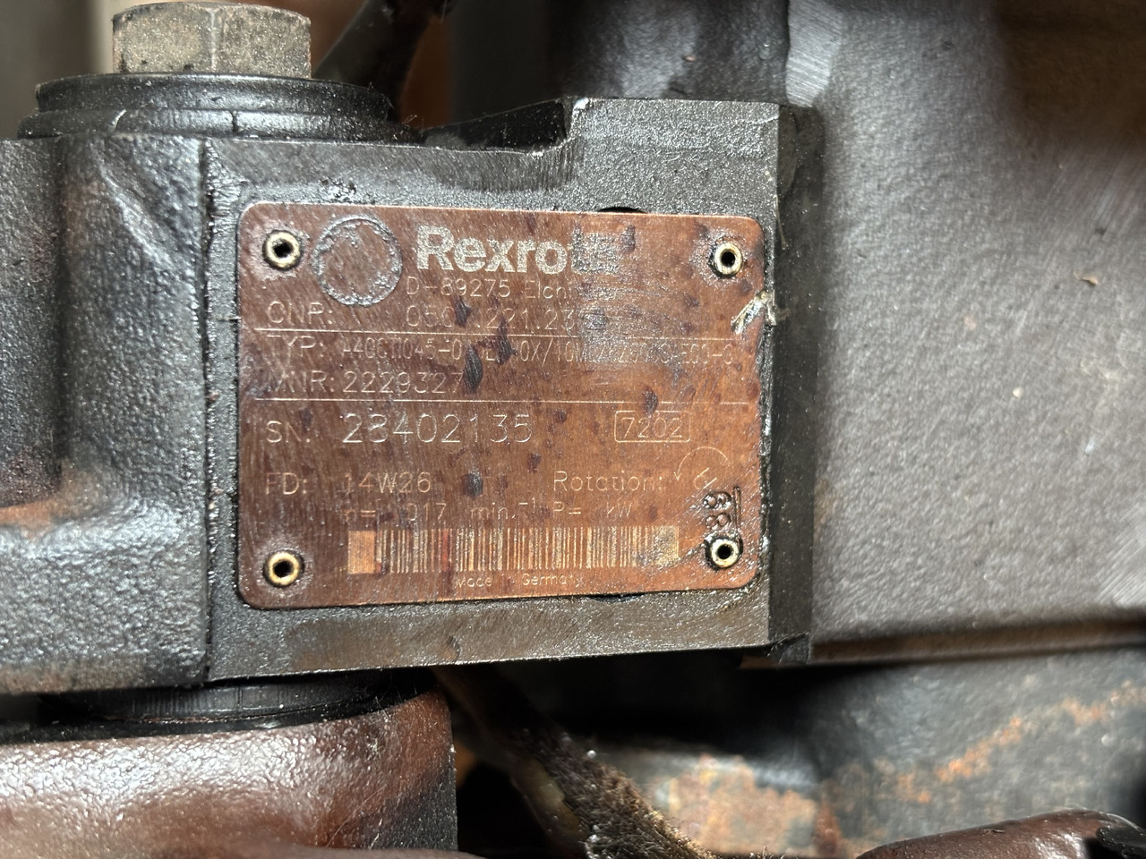 Claas AXION 830 CMATIC Pompa Jazdy Autopower REXROTH A40CTI045 10ML06Z600SAE00-S - Transmission pour Machine agricole: photos 5 Claas AXION 830 CMATIC Pompa Jazdy Autopower REXROTH A40CTI045 10ML06Z600SAE00-S - Transmission pour Machine agricole: photos 5