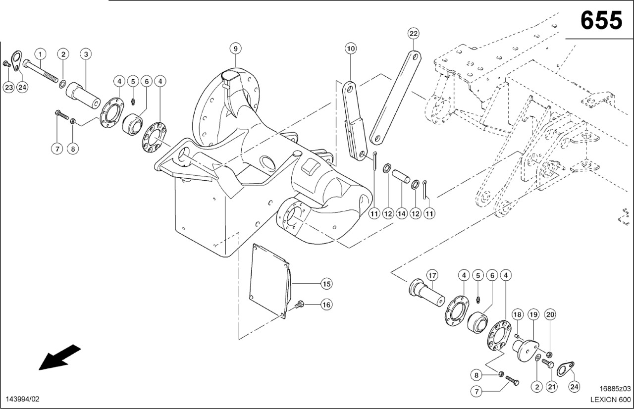 Claas Lexion 600 WAHACZ PRA. 0007646313 (Oś napędowa-wahacze do mts) - Suspension pour Moissonneuse-batteuse: photos 1 Claas Lexion 600 WAHACZ PRA. 0007646313 (Oś napędowa-wahacze do mts) - Suspension pour Moissonneuse-batteuse: photos 1
