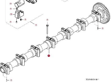 Fendt 936 Gen 7 Silnik D1556LE523 Wałek Rozrządu H218PF150298B CZĘŚCI - Arbre à cames pour Machine agricole: photos 1 Fendt 936 Gen 7 Silnik D1556LE523 Wałek Rozrządu H218PF150298B CZĘŚCI - Arbre à cames pour Machine agricole: photos 1