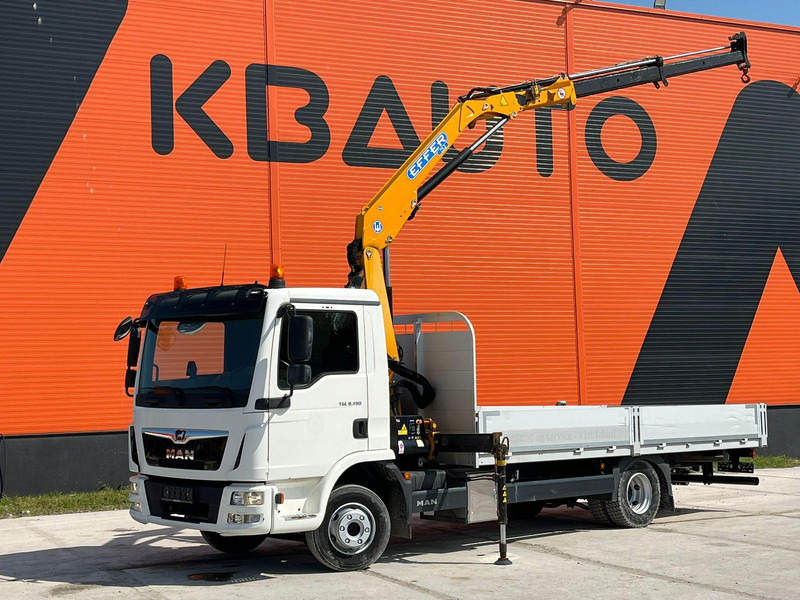 MAN TGL 8.190 4x2 EFFER 80.2/2S / PLATFORM L=5250 mm - Camion plateau, Camion grue: photos 1 MAN TGL 8.190 4x2 EFFER 80.2/2S / PLATFORM L=5250 mm - Camion plateau, Camion grue: photos 1