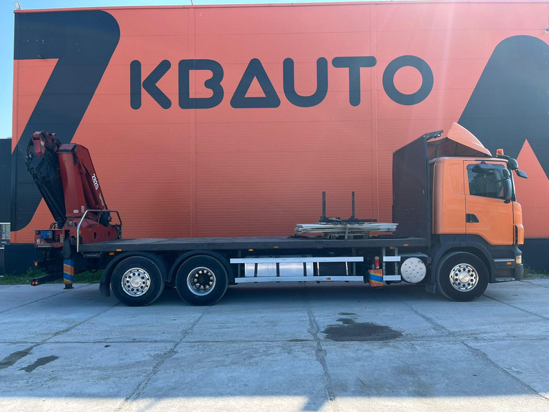 Scania R 340 6x2*4 HMF 2823-K6 + JIB / PLATFORM L=7293 mm - Camion plateau, Camion grue: photos 5 Scania R 340 6x2*4 HMF 2823-K6 + JIB / PLATFORM L=7293 mm - Camion plateau, Camion grue: photos 5
