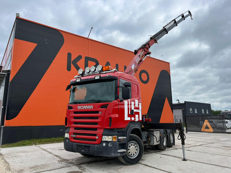 Scania R 560 6x2 HMF2220 K4 / RETARDER - Camion plateau, Camion grue: photos 1 Scania R 560 6x2 HMF2220 K4 / RETARDER - Camion plateau, Camion grue: photos 1
