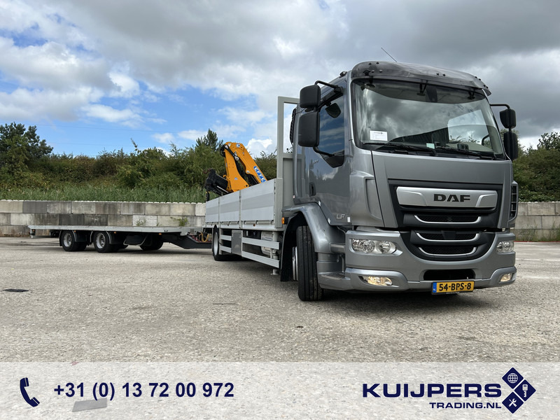 DAF LF 320 FA 19T + Burg BPM 0018 Trailer / Effer 175.2/c3s Crane / NL Combi - Camion plateau, Camion grue: photos 1 DAF LF 320 FA 19T + Burg BPM 0018 Trailer / Effer 175.2/c3s Crane / NL Combi - Camion plateau, Camion grue: photos 1