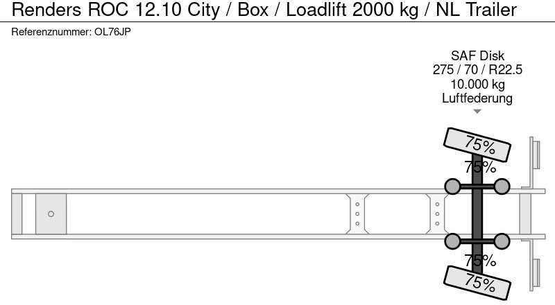 Semi-remorque fourgon Renders ROC 12.10 City / Box / Loadlift 2000 kg / NL Trailer: photos 18