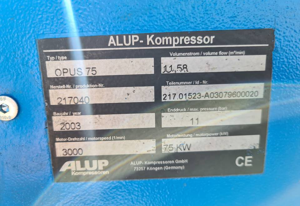 Kompresor śrubowy ALUP OPUS 75 75 kw - Compresseur d'air: photos 5 Kompresor śrubowy ALUP OPUS 75 75 kw - Compresseur d'air: photos 5