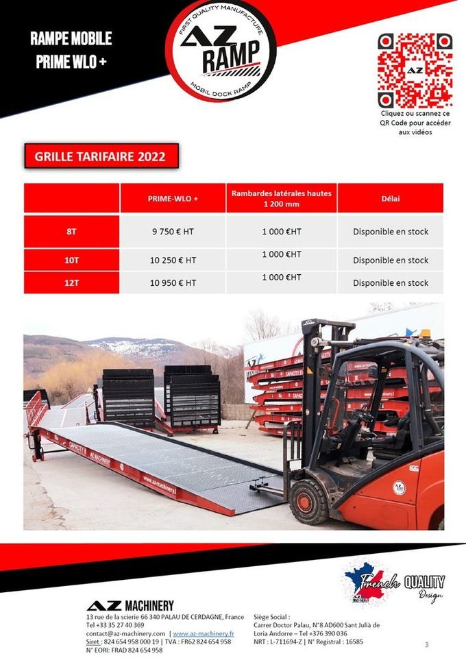 Rampe de chargement neuf AZ RAMP-PRIME PRIME WLO + 8 .  Industrial Mobil Loading Ramp: photos 7