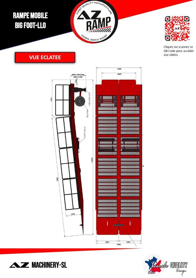 Large Mobile dock ramp, uncouplable AZ RAMP - KING VERSION, BIG FOOT L20 T-INOX - Rampe de chargement: photos 5 Large Mobile dock ramp, uncouplable AZ RAMP - KING VERSION, BIG FOOT L20 T-INOX - Rampe de chargement: photos 5