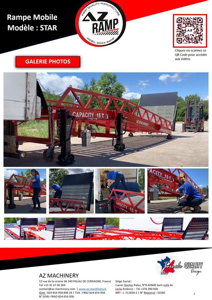 Rampe de chargement neuf Loading Ramp with with hydraulic tilting bridge -  AZ RAMP - STAR- 10T. 10 ton capacity: photos 5